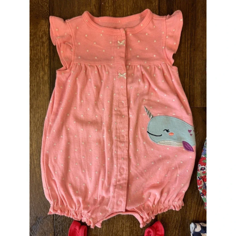 Carters Baby Girl 6 Months Clothes Lot Romper Shorts Summer Outfits‎ Flowers Big
